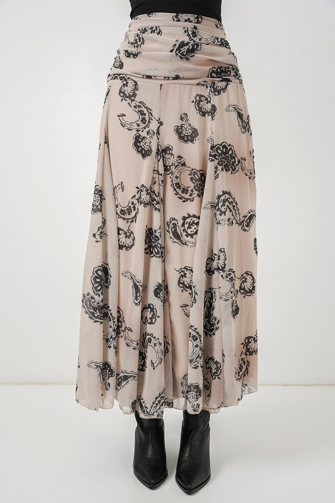 Bigdart Jupe en chiffon à motifs pour femme 8057 - Crème