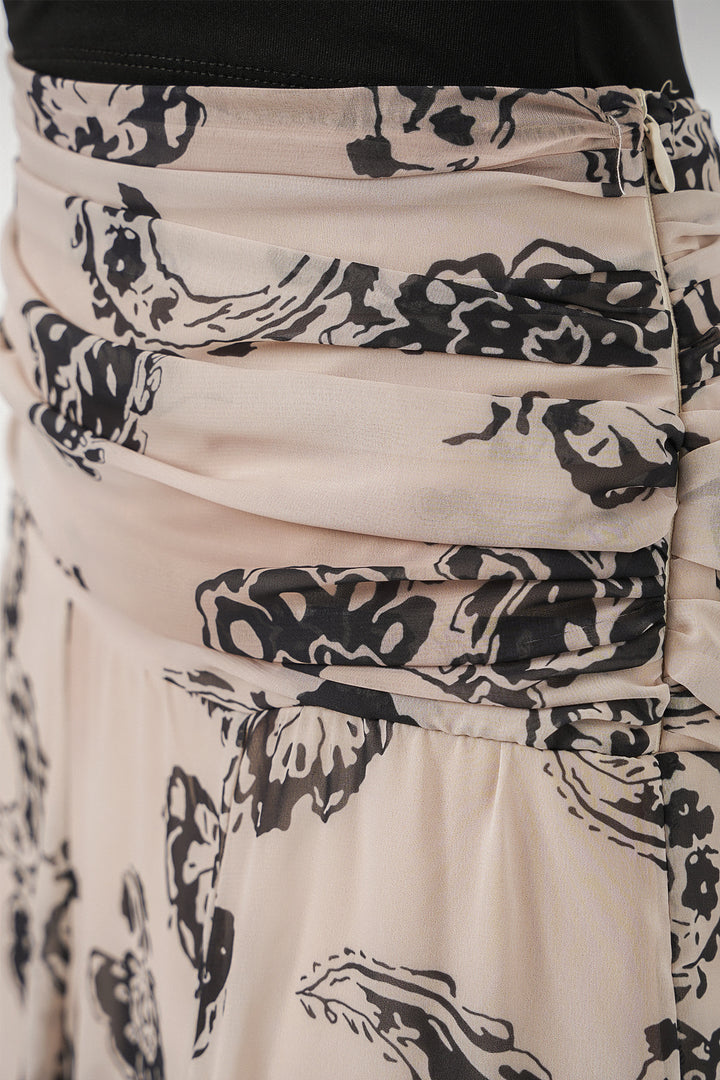Bigdart Jupe en chiffon à motifs pour femme 8057 - Crème