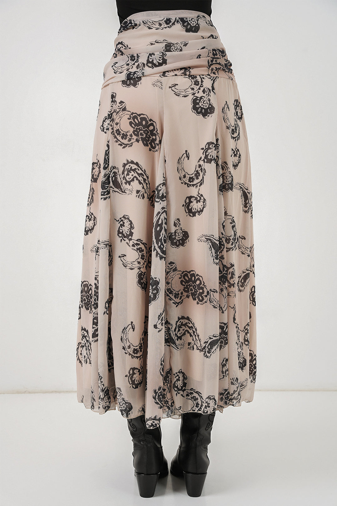 Bigdart Jupe en chiffon à motifs pour femme 8057 - Crème