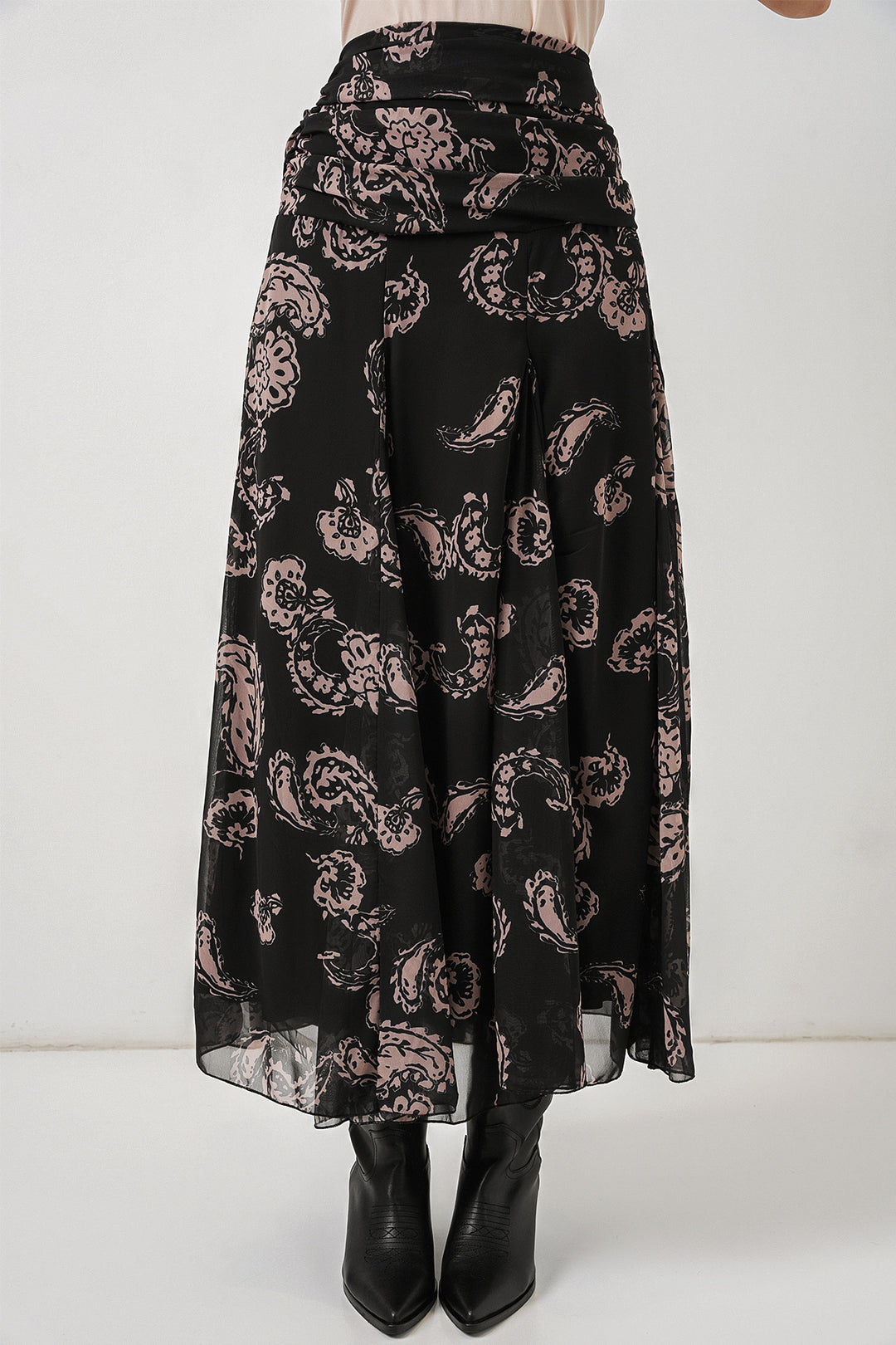 Bigdart Jupe en chiffon à motifs pour femme 8057 - Noir