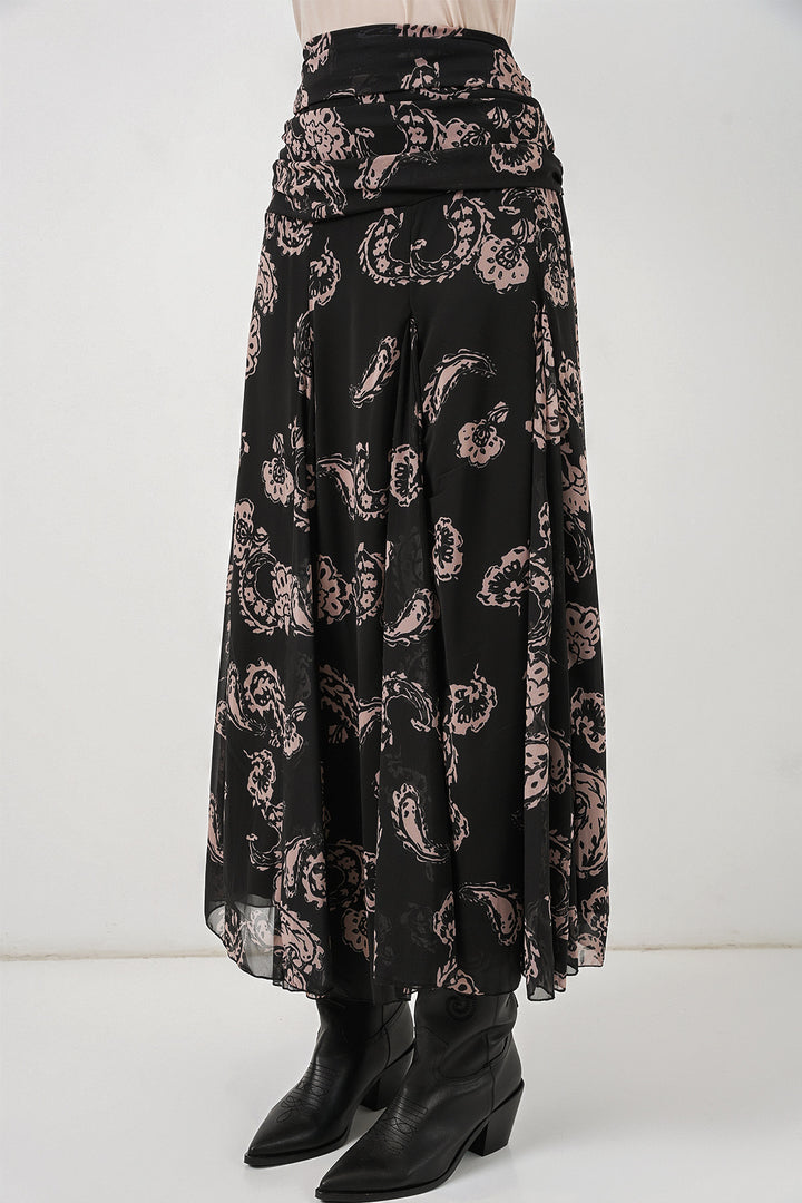 Bigdart Jupe en chiffon à motifs pour femme 8057 - Noir