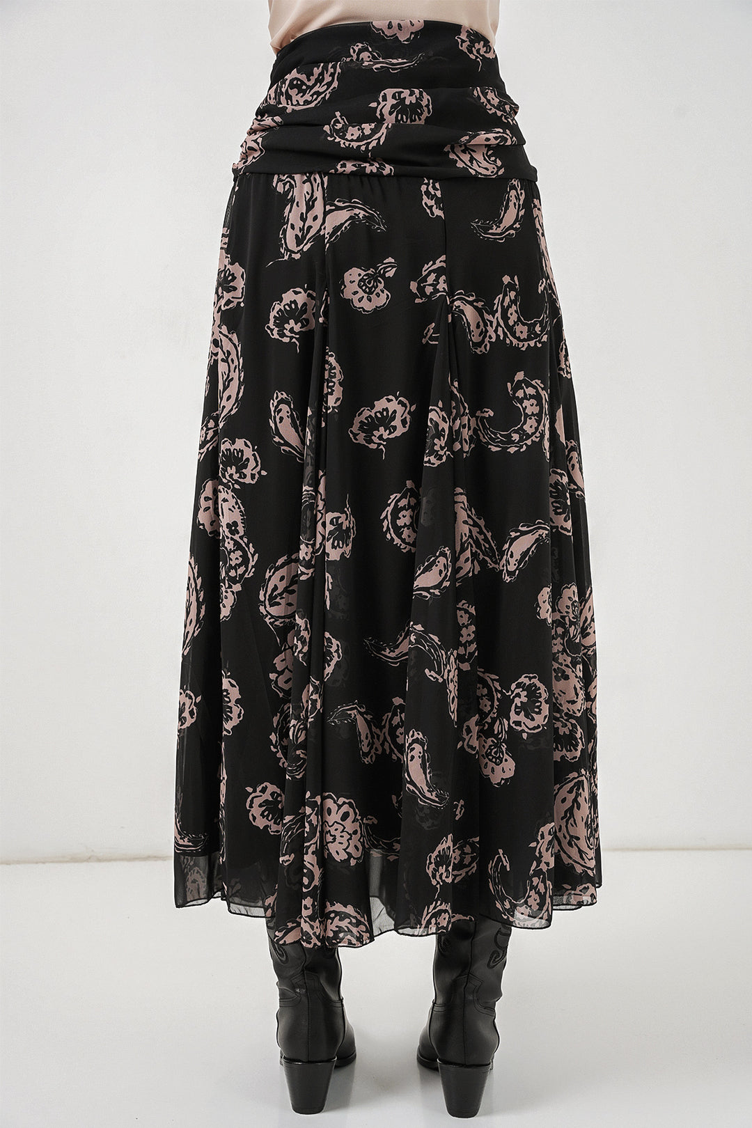 Bigdart Jupe en chiffon à motifs pour femme 8057 - Noir