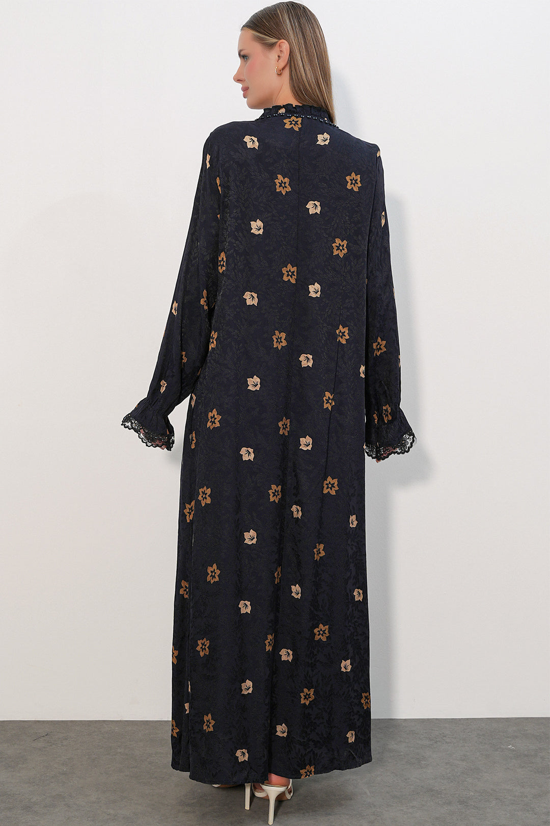Bigdart Robe longue à motifs avec pierres 2615 - Bleu marine