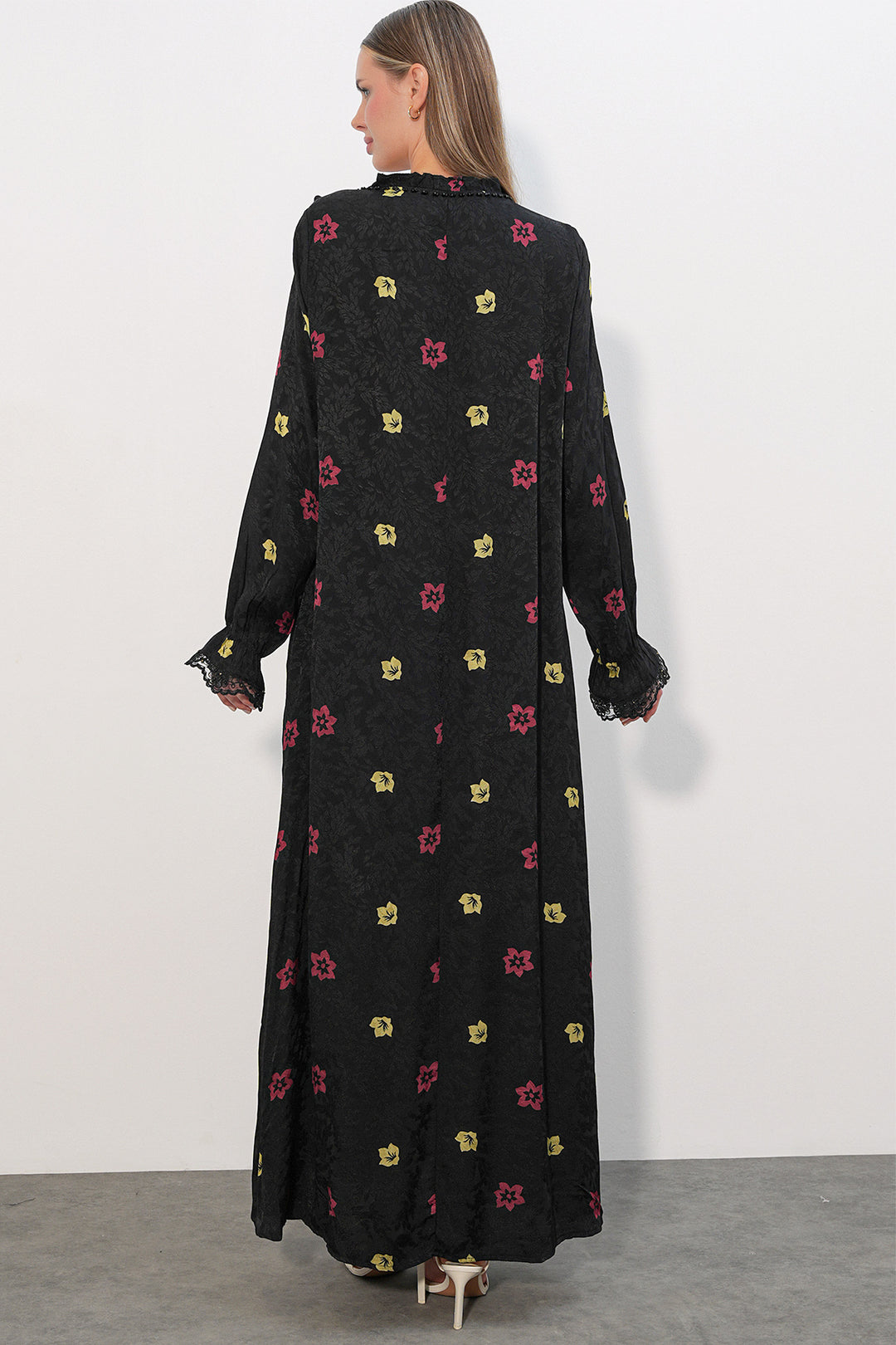 Bigdart Robe longue à motifs avec pierres 2615 - Noir