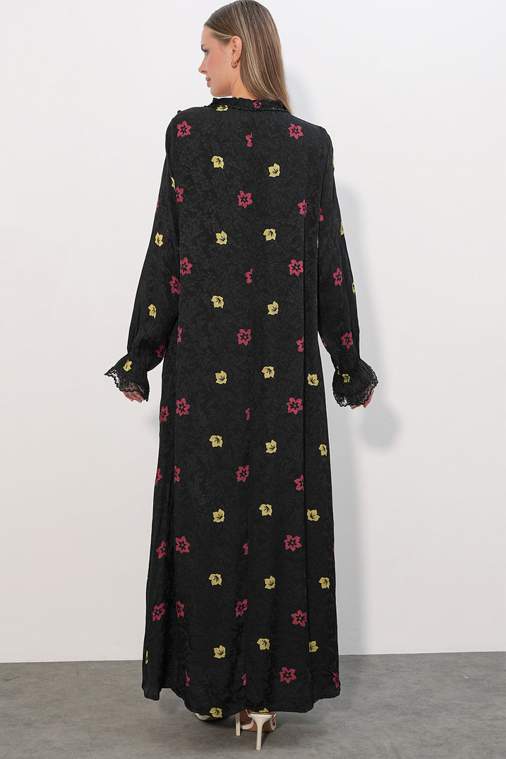 Bigdart Robe longue à motifs avec pierres 2615 - Noir
