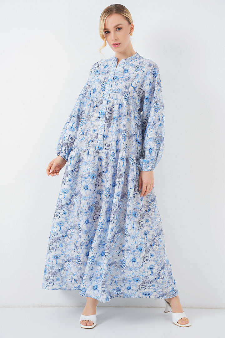 Bigdart Robe de hijab à motifs pour femmes 2583 - Bleu