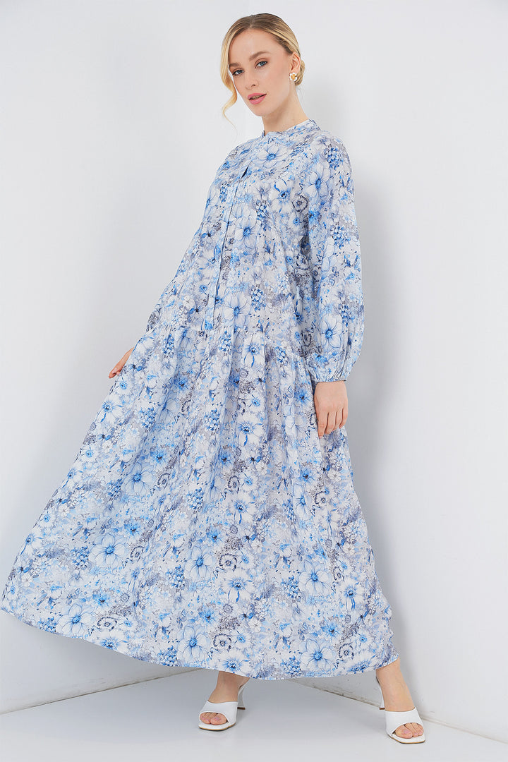 Bigdart Robe de hijab à motifs pour femmes 2583 - Bleu