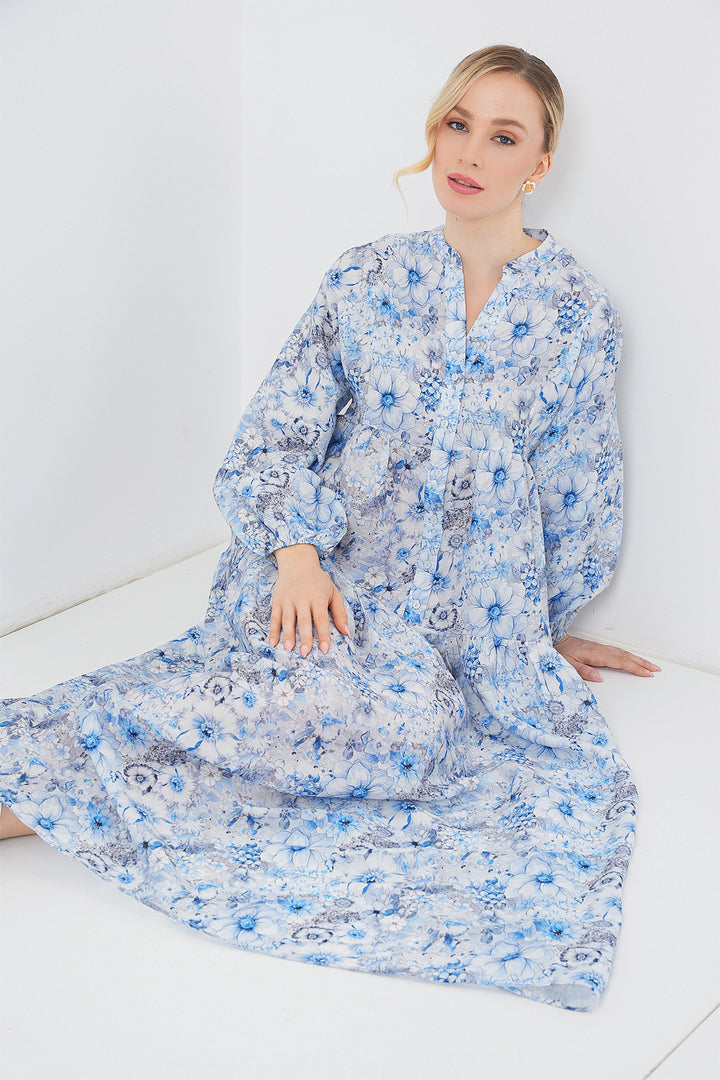 Bigdart Robe de hijab à motifs pour femmes 2583 - Bleu