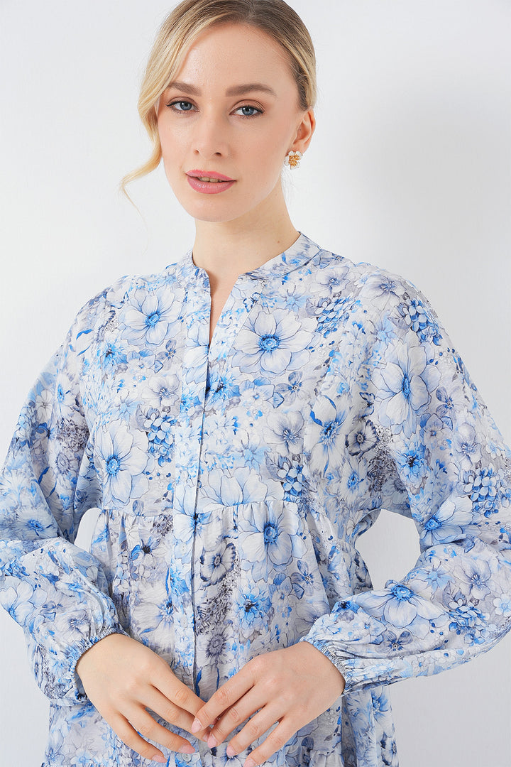Bigdart Robe de hijab à motifs pour femmes 2583 - Bleu
