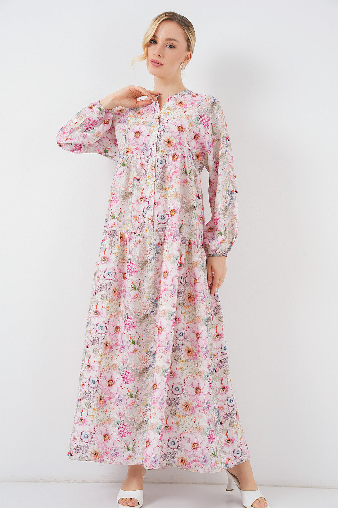Bigdart Robe de hijab à motifs pour femmes 2583 - Rose