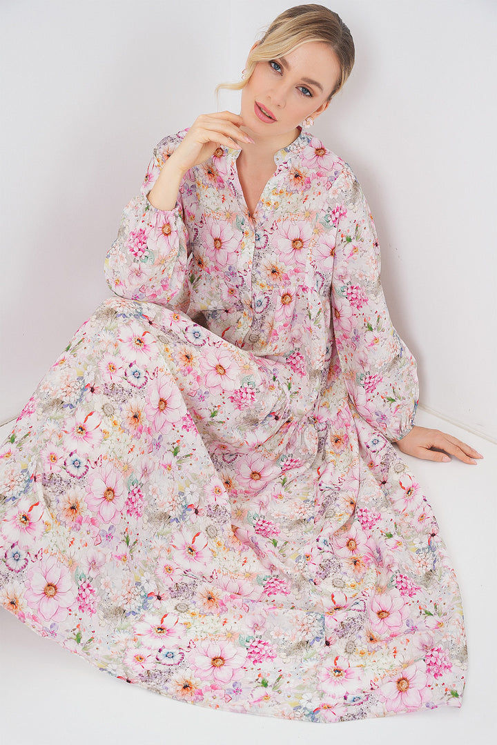 Bigdart Robe de hijab à motifs pour femmes 2583 - Rose