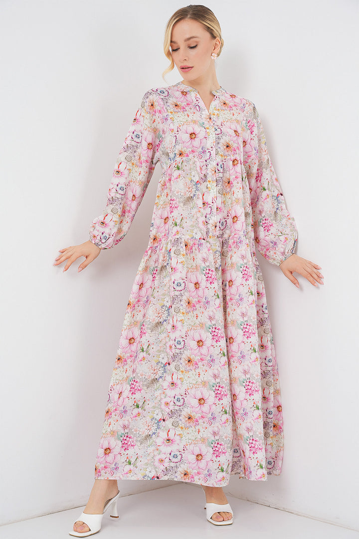 Bigdart Robe de hijab à motifs pour femmes 2583 - Rose