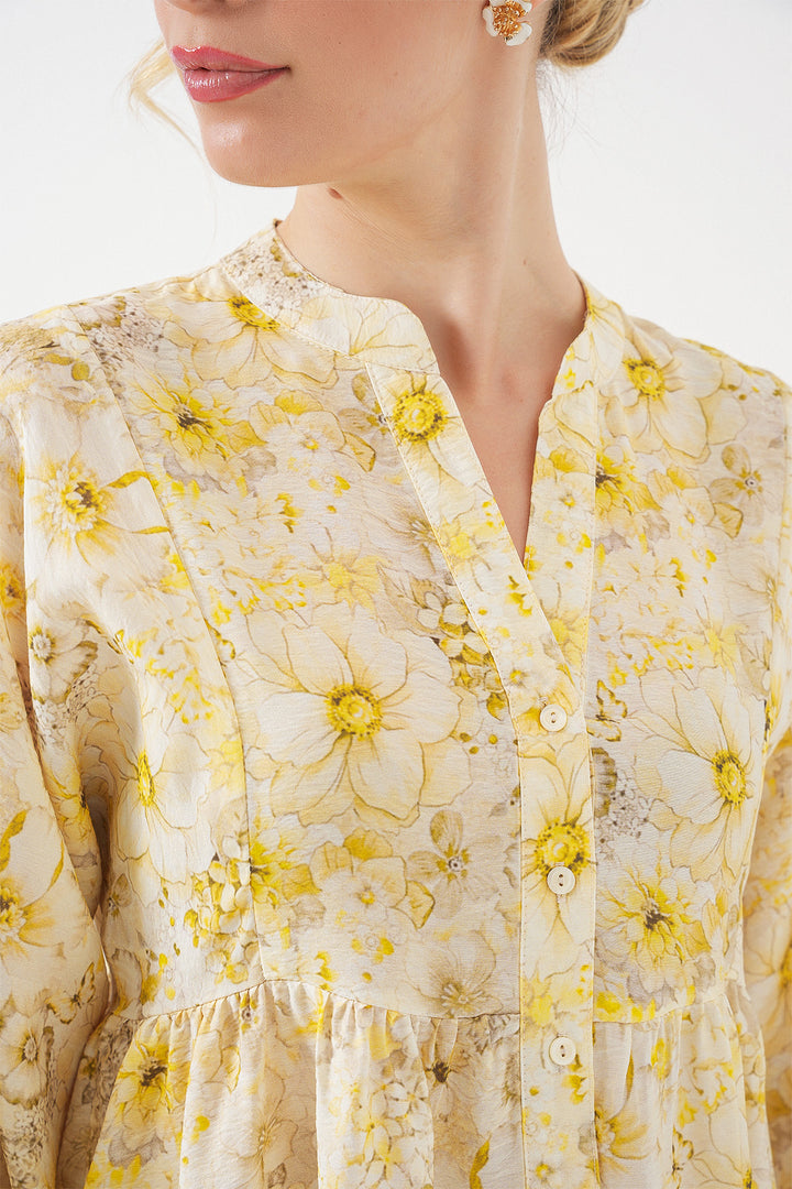 Bigdart Femme Robe Modeste Imprimée 2583 - Jaune