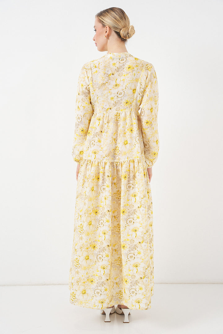 Bigdart Femme Robe Modeste Imprimée 2583 - Jaune