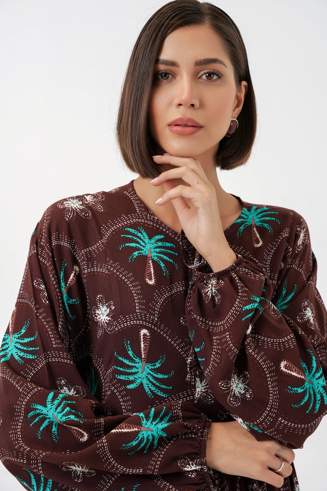 Bigdart Robe de hijab à motifs pour femmes 2594 - Marron