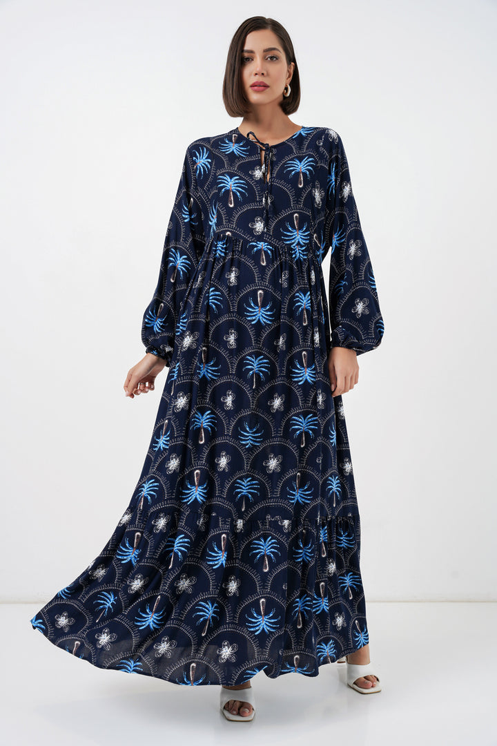 Bigdart Robe de hijab à motifs pour femmes 2594 - Bleu marine