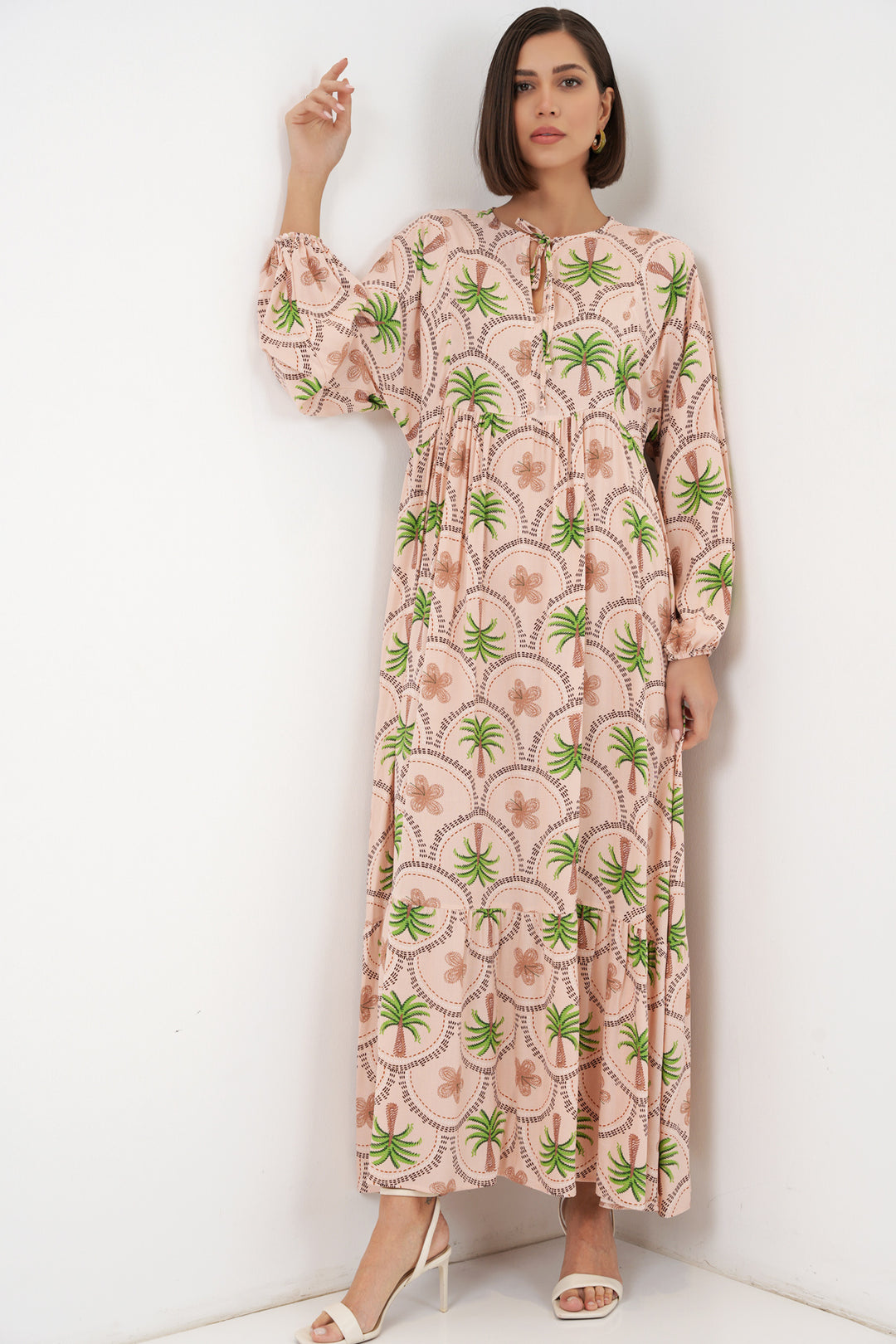 Bigdart Robe de hijab à motifs pour femmes 2594 - Poudré