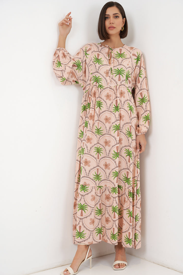 Bigdart Robe de hijab à motifs pour femmes 2594 - Poudré