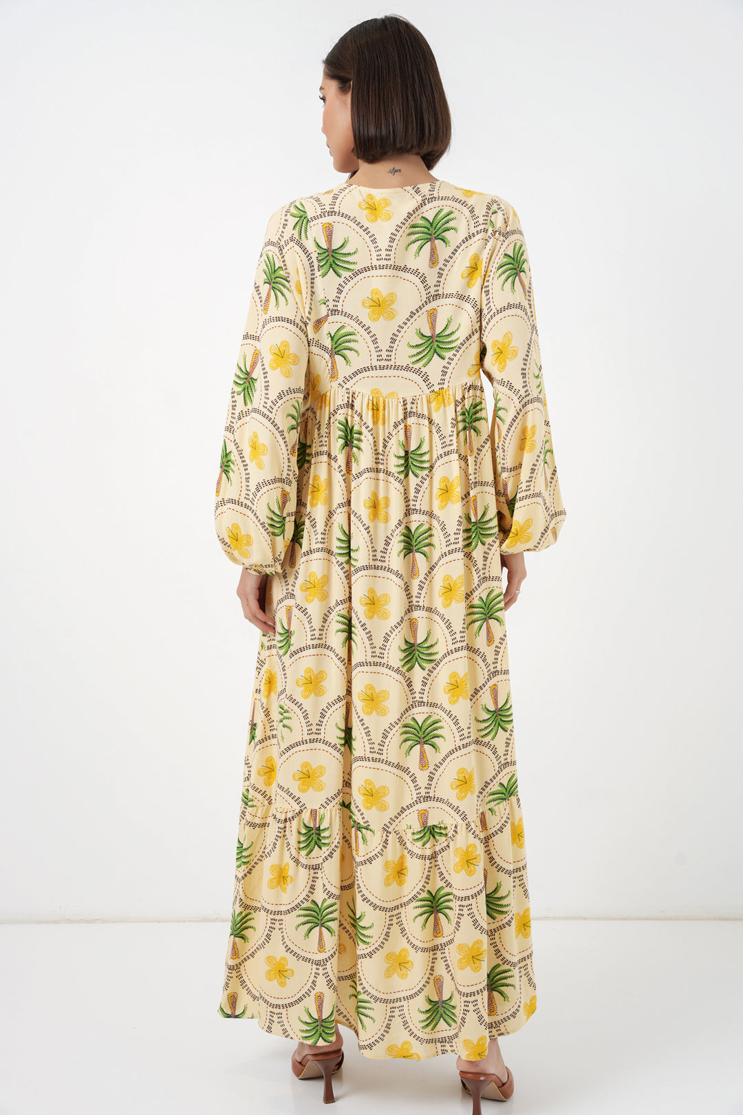 Bigdart Robe de hijab à motifs pour femme 2594 - Jaune