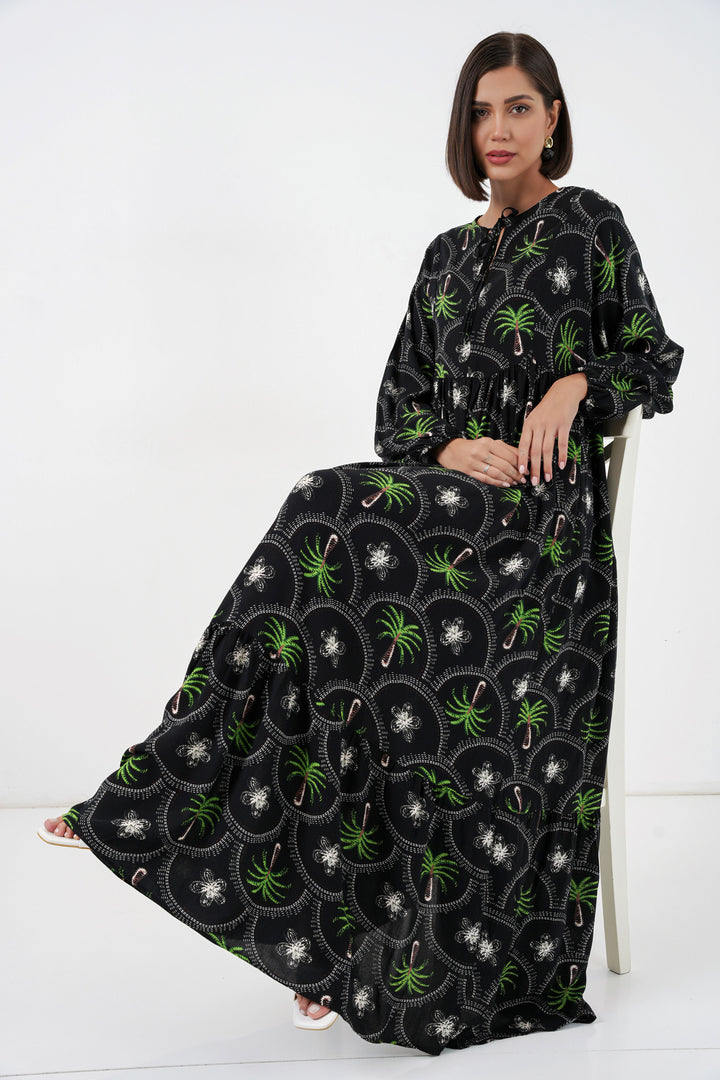 Bigdart Robe de hijab à motifs pour femmes 2594 - Noir