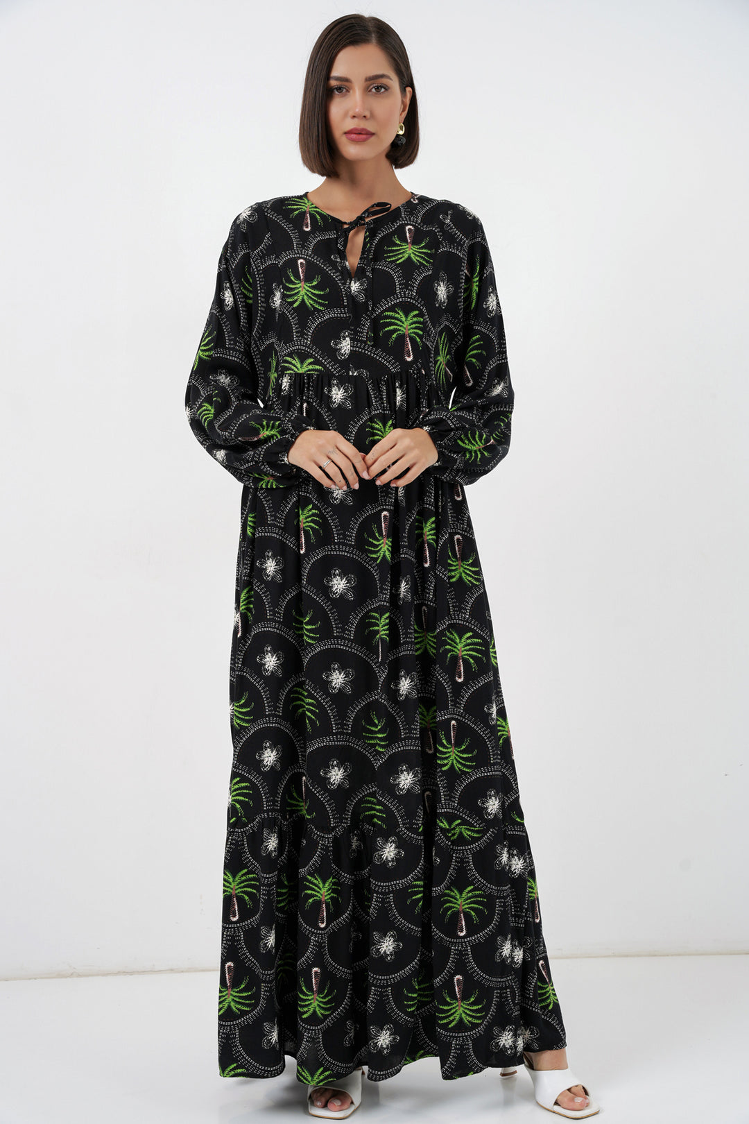 Bigdart Robe de hijab à motifs pour femmes 2594 - Noir