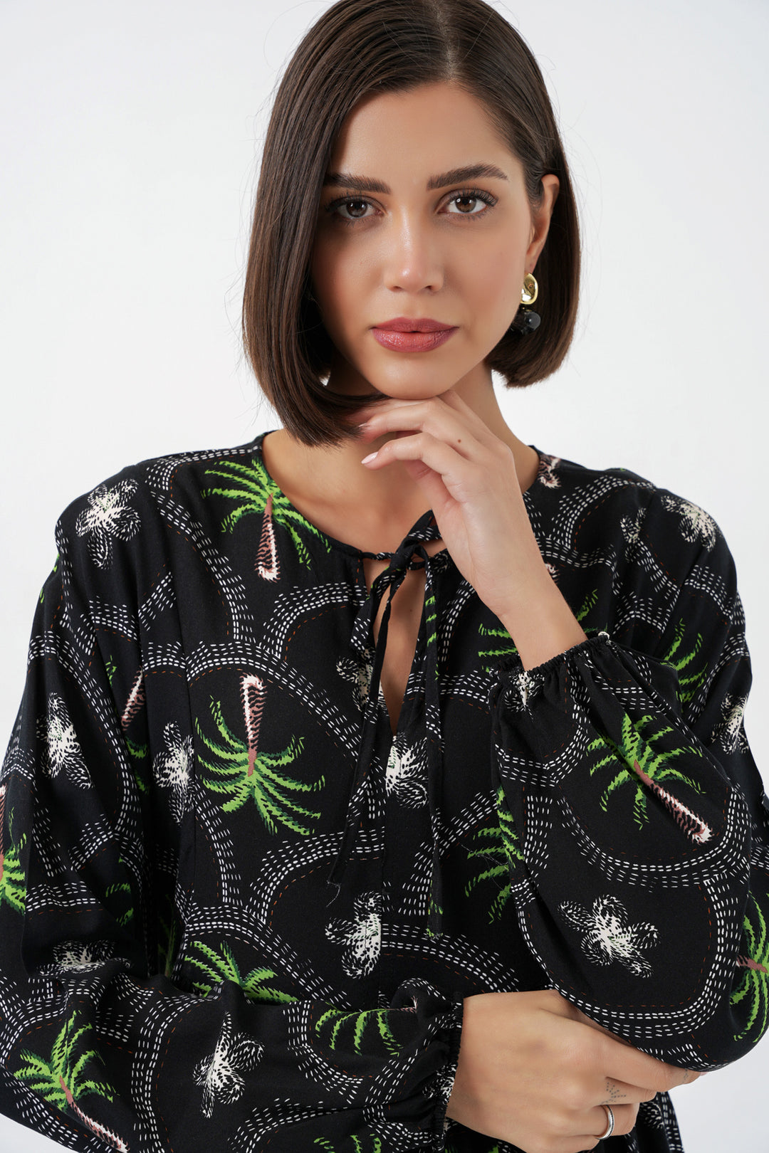 Bigdart Robe de hijab à motifs pour femmes 2594 - Noir