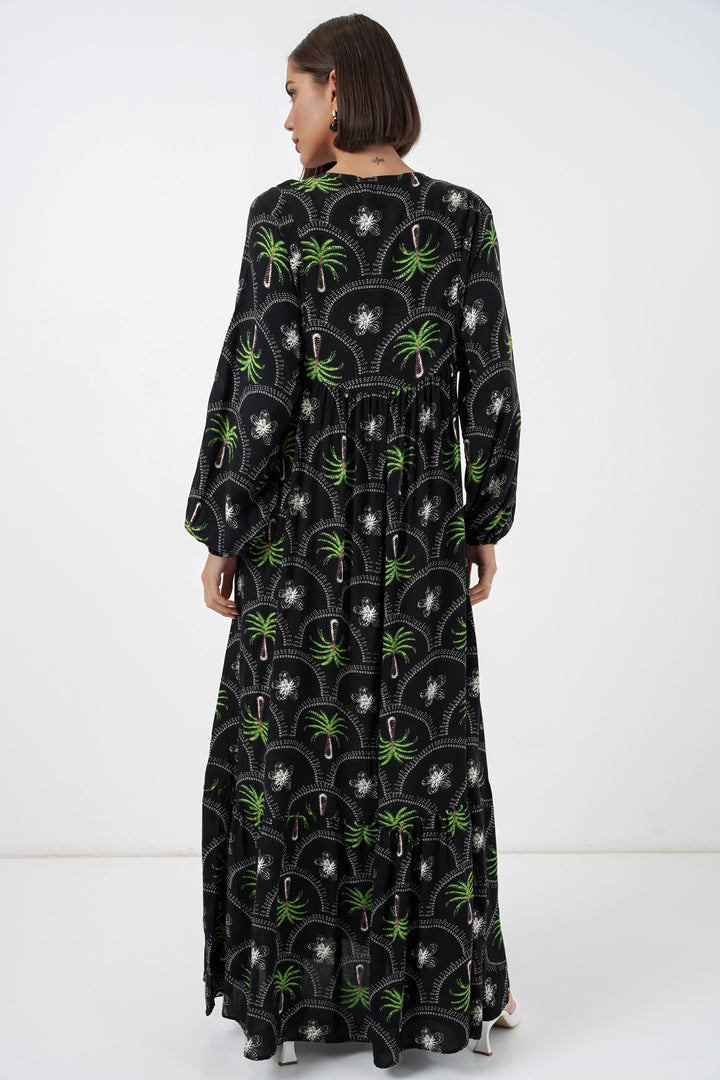 Bigdart Robe de hijab à motifs pour femmes 2594 - Noir