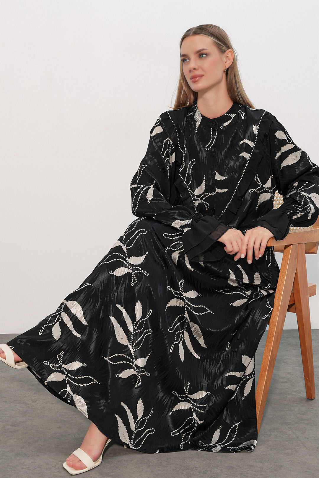 Bigdart Robe de soirée longue à motifs pour femme 2620 - Noir