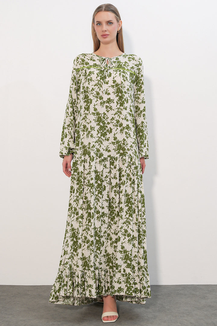 Bigdart Robe longue à motifs 2596 - Vert