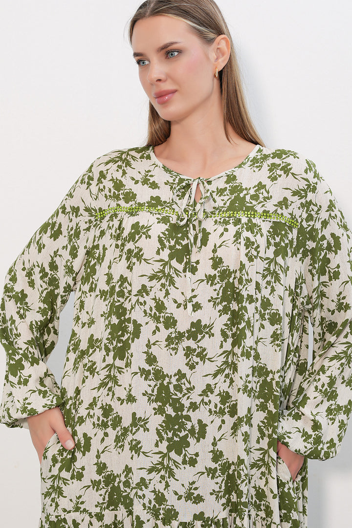 Bigdart Robe longue à motifs 2596 - Vert