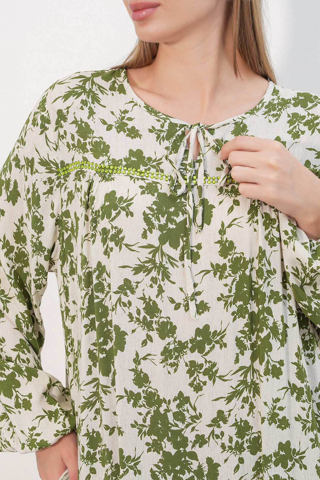 Bigdart Robe longue à motifs 2596 - Vert