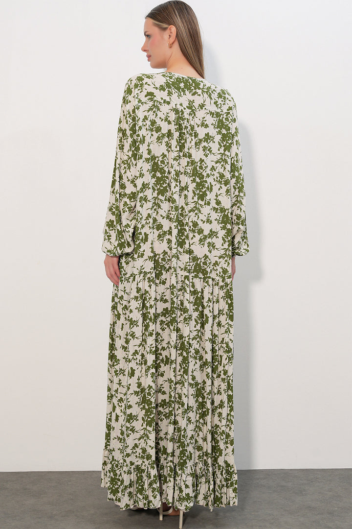 Bigdart Robe longue à motifs 2596 - Vert