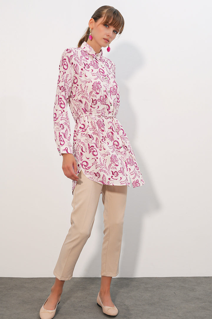 Bigdart Tunique chemise longue à motifs pour femme 5997 - Rose