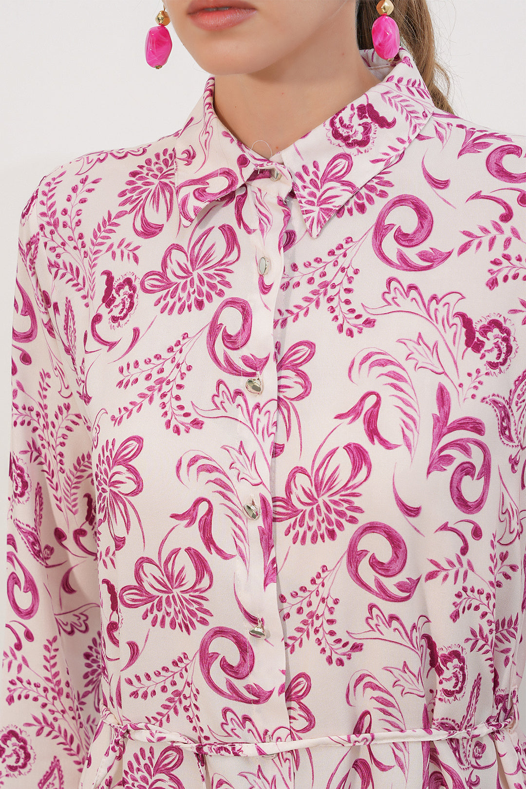 Bigdart Tunique chemise longue à motifs pour femme 5997 - Rose