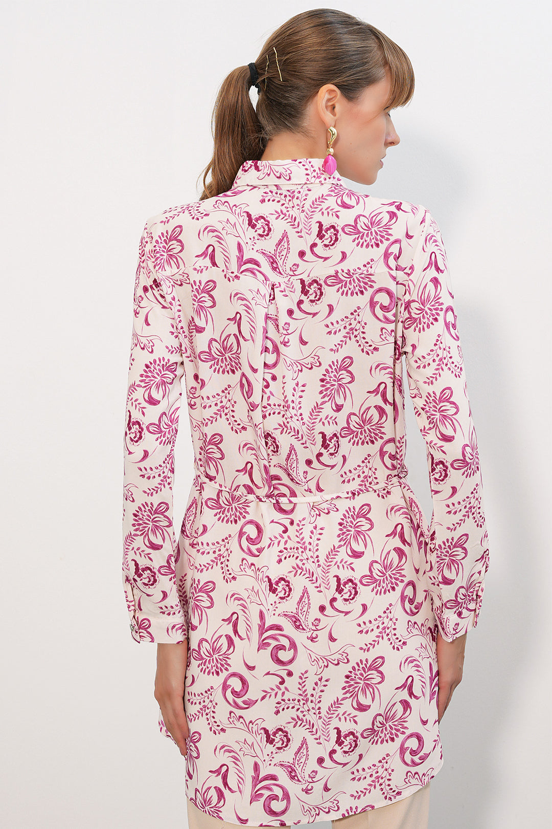 Bigdart Tunique chemise longue à motifs pour femme 5997 - Rose