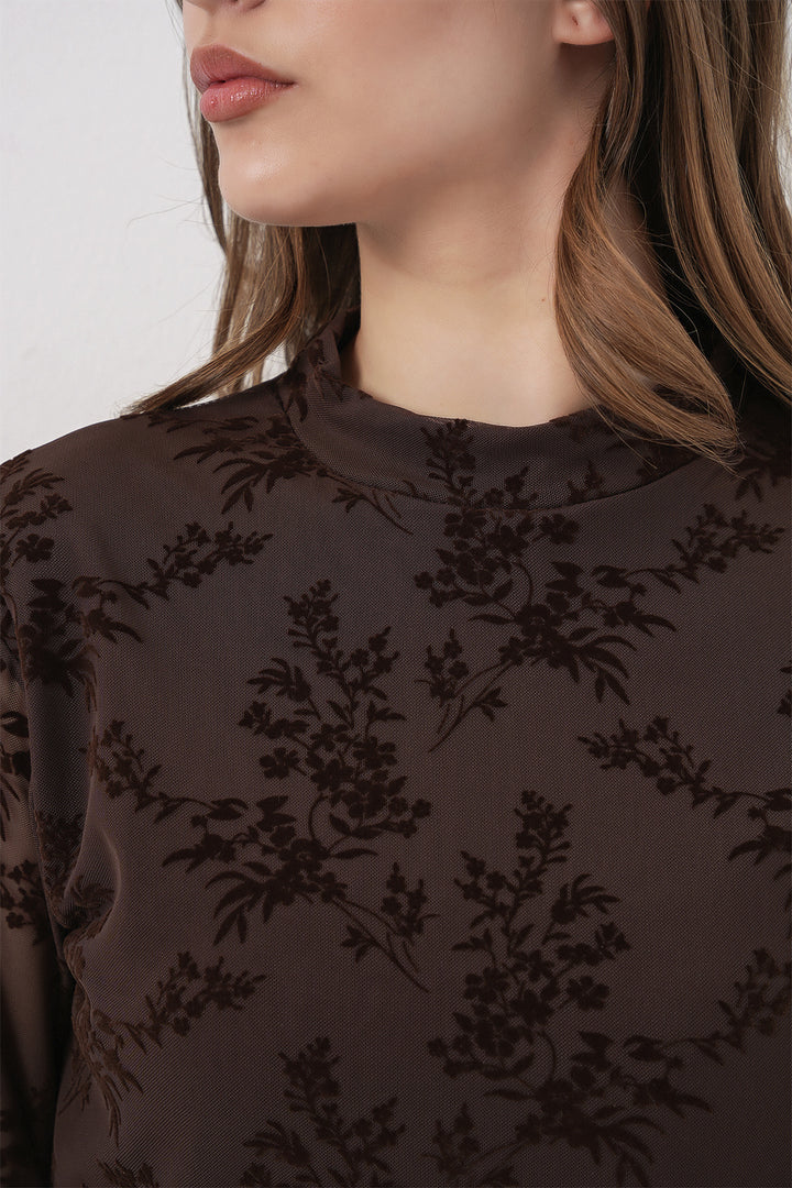 Bigdart Blouse à motifs à manches longues pour femme 983 - Marron