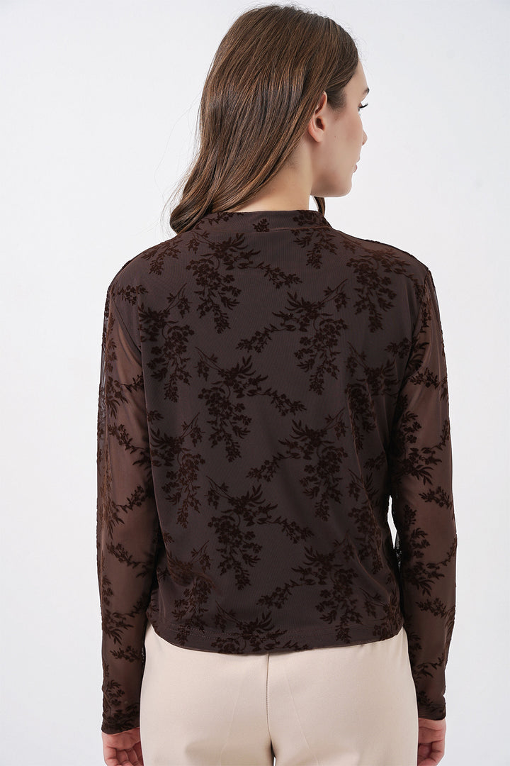 Bigdart Blouse à motifs à manches longues pour femme 983 - Marron