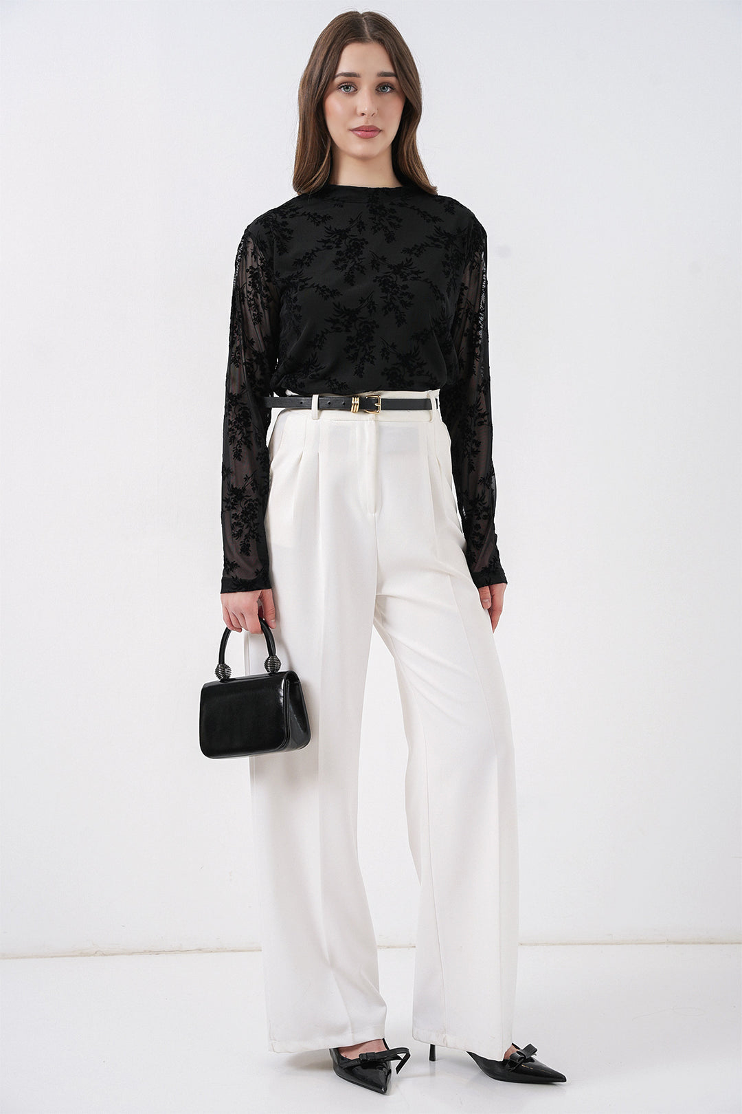 Bigdart Blouse à motifs à manches longues pour femme 983 - Noir