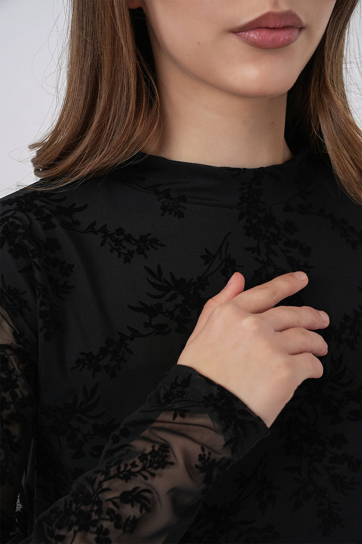 Bigdart Blouse à motifs à manches longues pour femme 983 - Noir