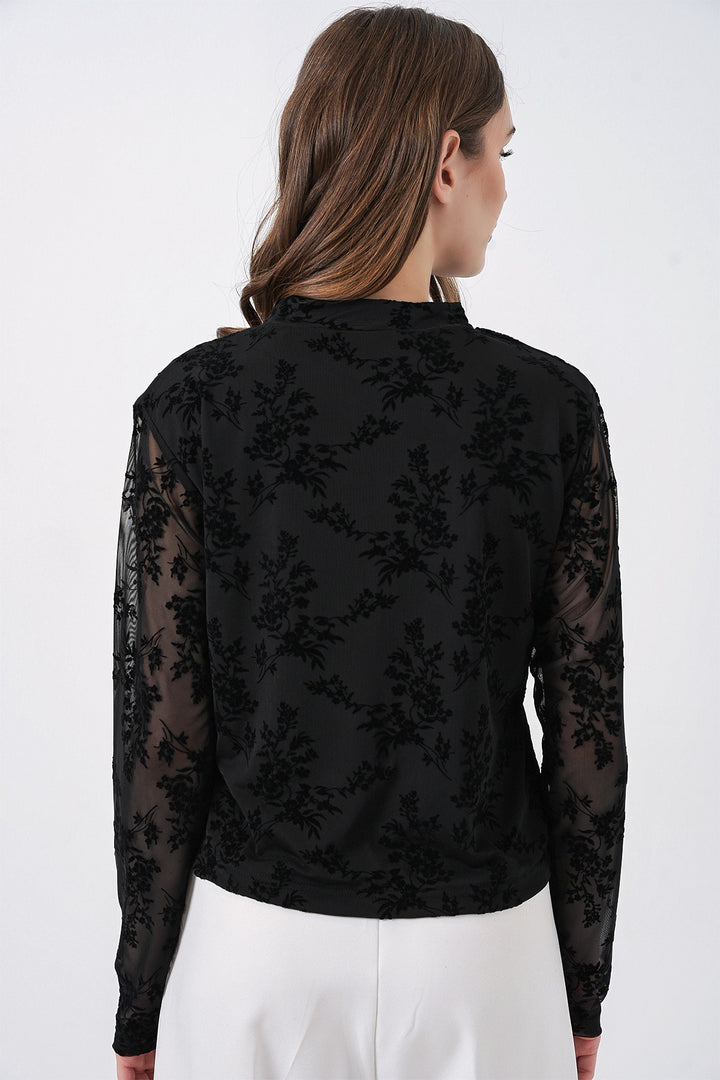 Bigdart Blouse à motifs à manches longues pour femme 983 - Noir