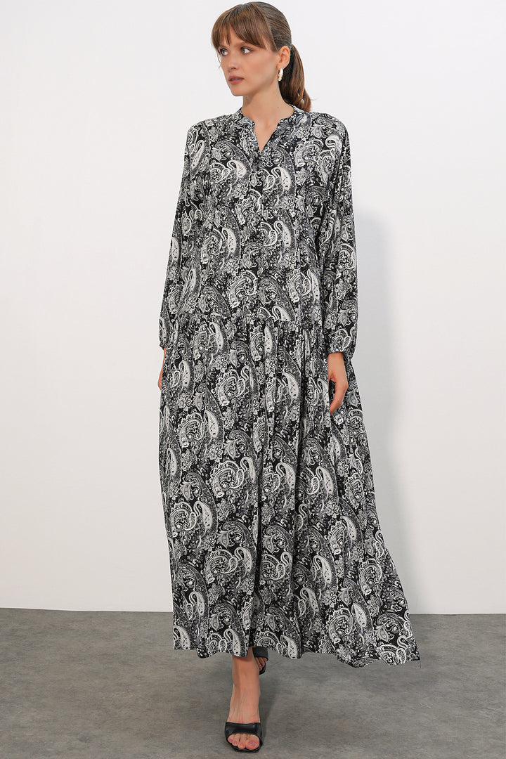 Bigdart Robe de hijab longue à motifs pour femme 2585 - Blanc