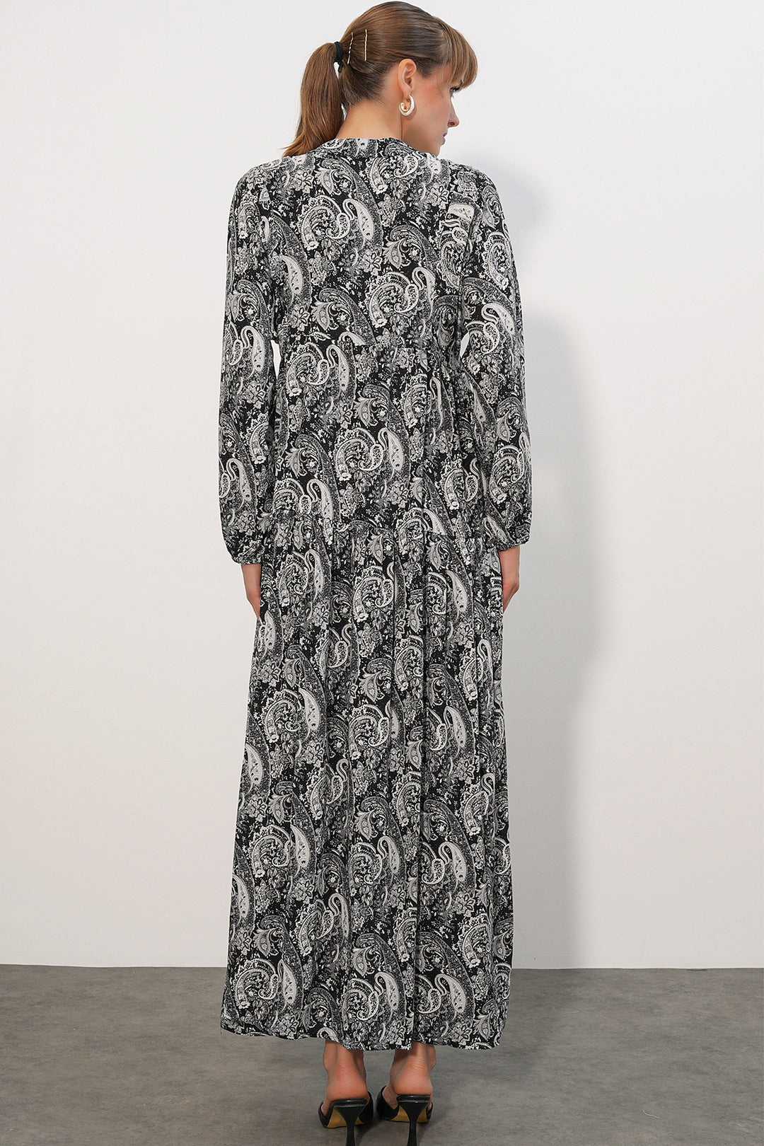 Bigdart Robe de hijab longue à motifs pour femme 2585 - Blanc
