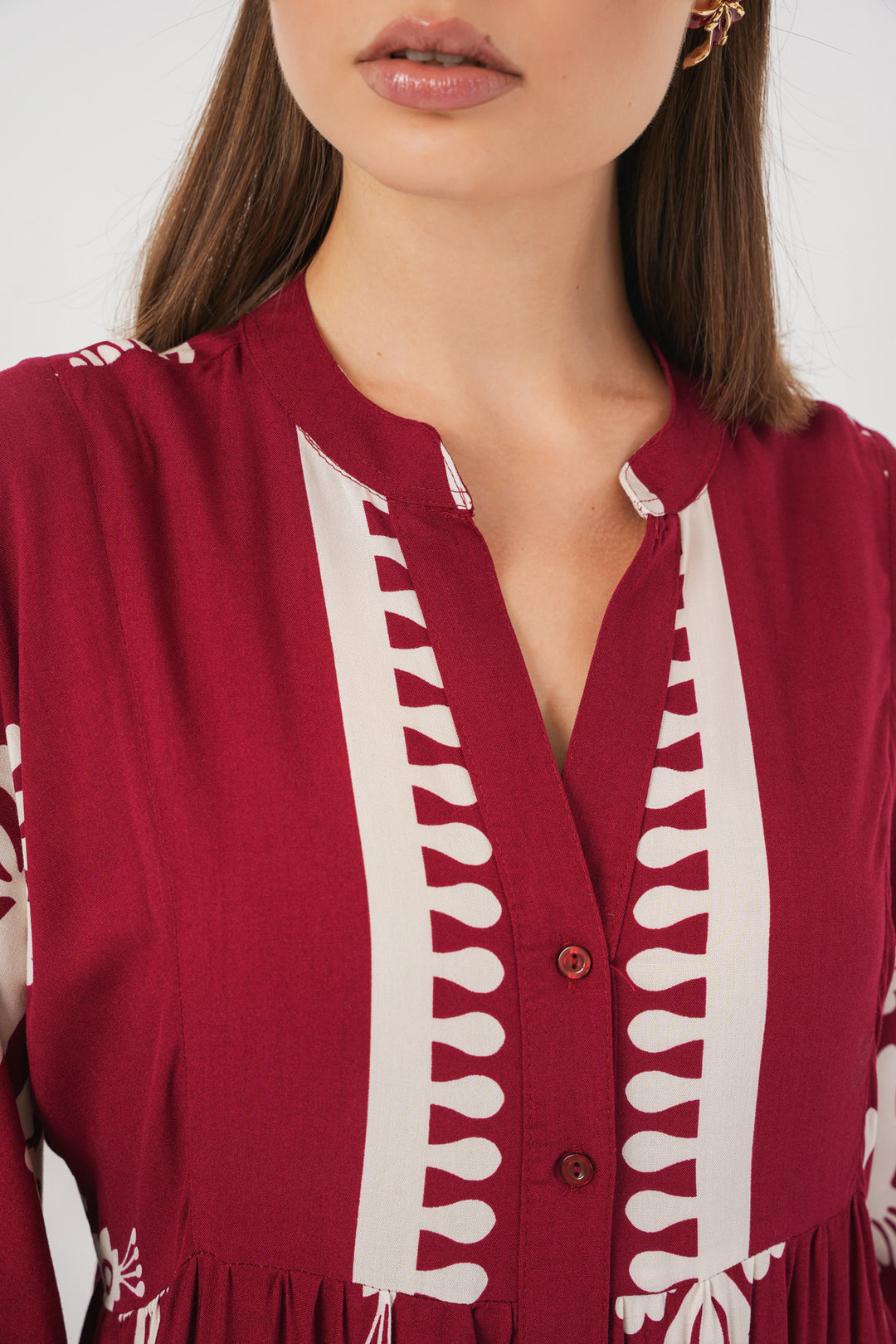 Bigdart Robe longue à motifs pour femme 2585 - Bordeaux A.