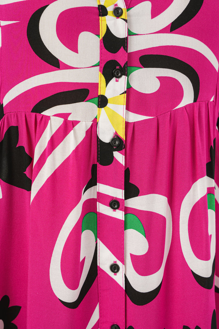 Bigdart Robe longue à motifs pour femme 2585 - Fuchsia A.