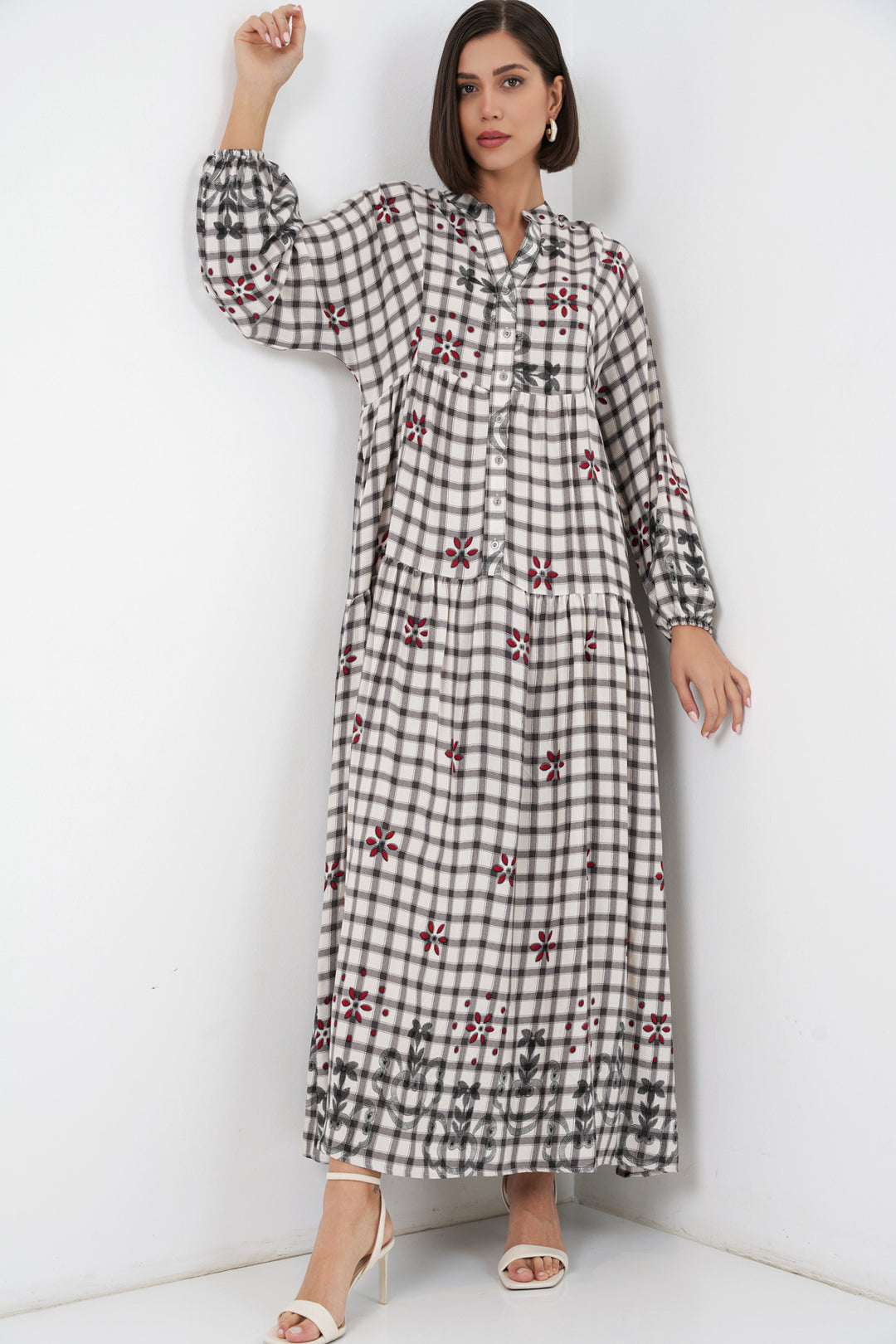 Bigdart Robe longue à motifs pour femme 2585 - A.Gris