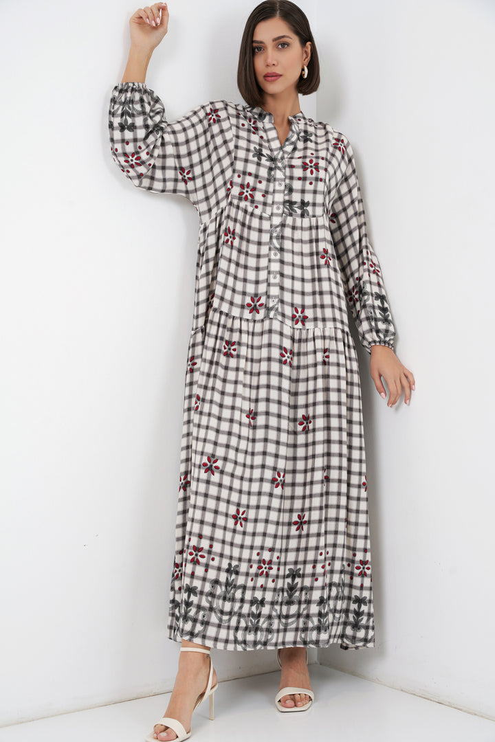 Bigdart Robe longue à motifs pour femme 2585 - A.Gris