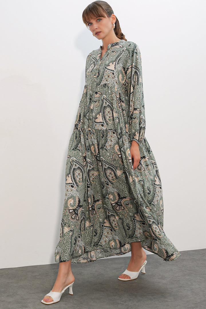 Bigdart Robe de hijab longue à motifs pour femme 2585 - Kaki