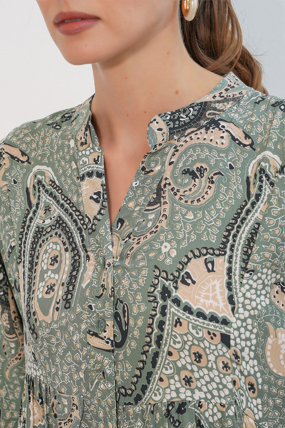 Bigdart Robe de hijab longue à motifs pour femme 2585 - Kaki