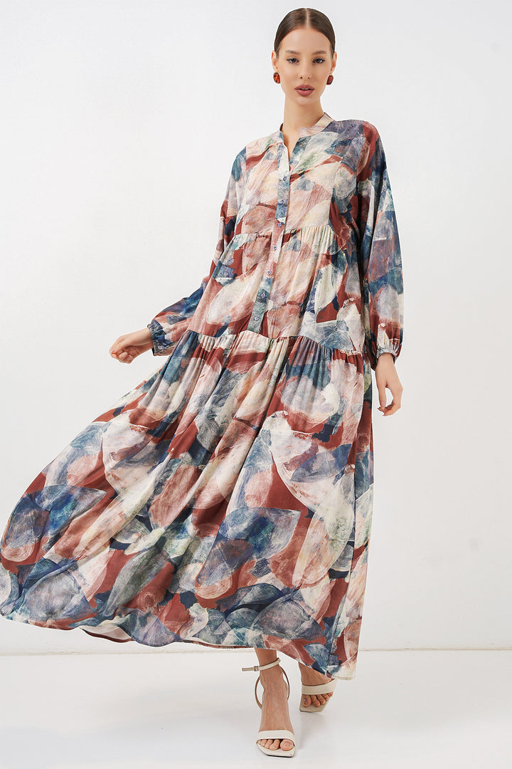 Bigdart Robe longue à motifs pour femme 2585 - a. Brique
