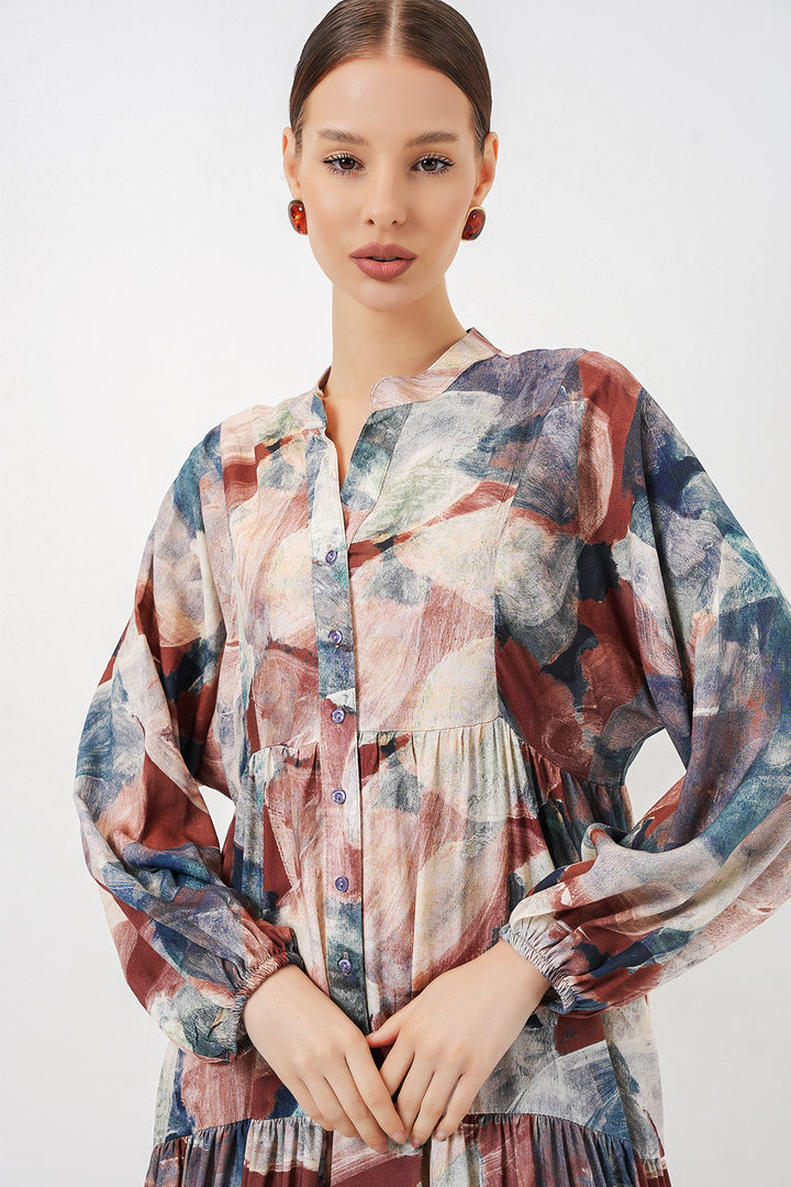 Bigdart Robe longue à motifs pour femmes 2585 - a. Brique